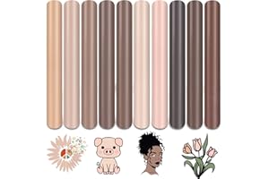 Tintnut Skin Tone Heat Transfer Vinyl - 10 Sheets Bundle 12" x 10" Cream Barely Beige Iron on Vinyl Brown HTV Craft Cutter DIY T-Shirt Clothing