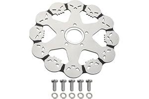 BLCYANUE 11.5'' Rear Skull Brake Rotor for Harley Davidson,Sportsters 1984-2010,Touring 2000–2007,Dyna 1992-2017,Early Super Glide 1984–1991,Softail 1984-2020 No-Polished