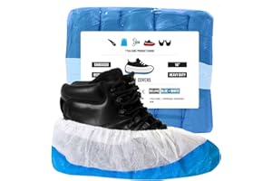 TYGA STORE TYGA Heavy Duty Overshoes, Reusable, Long-Lasting CPE/PP (20, Blue & White)