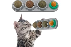 WOOTONG Chutoral Rotatable Licking Catnip Balls - Edible Toys for Cats & Kittens