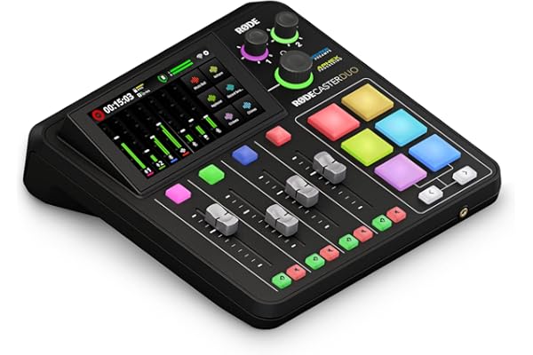 RØDE RØDECaster Duo Console Production Audio Tout-en-Un, Bluetooth et USB-C, pour podcast, streaming, production musicale et création de contenu (Noir)