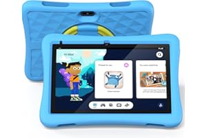 plimpton Tablet Bambini 10 Pollici, Tablet Android 13 con WiFi 6, 6 GB RAM + 32 GB ROM, Controllo Parentale, Custodia Antiurto EVA, Kids Space, 6000mAh, PlimPad Kids 10 (Blu)