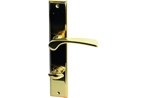 Alpertec 32214413 Nelson-LS Messing poliert für Badtüren WC Drückergarnitur Türdrücker Türbeschläge Neu, Badezimmertüren