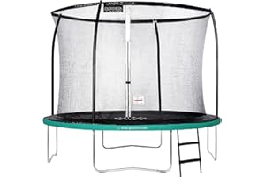 GREADEN Trampoline de Jardin Certifié TÜV & GS, Trampoline Rond Fitness Extérieur Ø 250/305 / 360 / 430cm, Kit Complet avec Filet de Sécurité + Échelle pour Enfants