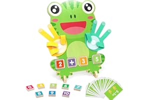 Pellinch Giocattoli di matematica in legno, apprendimento di conteggio per bambini, giocattolo matematico contare, giocattolo educativo prescolare, giochi di matematica Montessori per 3 4 5 6 ragazzi