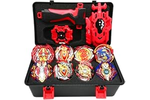 Baybledas Burst Toupies Burst Turbo avec Lanceurs 4D Combat Top Top Model Metal Masters Speed Top avec Rafale pour La Journée des Enfants, Pâques, Noël, Anniversaire Rose