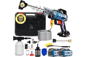 | FRENZA® Super hidrolimpiadora bateria Premium con 2 Baterias POTENTES | hidrolimpiadora de Alta PRESION portatil|Pistola Agua presion bateria | Hidrolimpiadora de Bateria con Manguera de 5 Metros