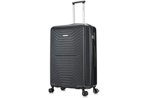 FLYMAX 24" Medium Suitcase 4 Wheel Lightweight Luggage Hard Shell ABS Travel Case Hold Check in Fits 15kg - 20kg Medium Size + 3 Digit Lock + Telescopic Handle 67 Litre Capacity