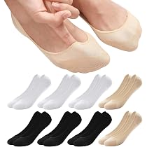 Lot De 3 Paires Chaussettes Ballerines Invisibles Femme - Soie Glacée Antidérapante, Taille Unique, été