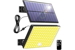 Topabol Faretto Led da Esterno Solare,400LED 3 Modalità Luce Solare LED Esterno, Giallo Caldo Impermeabile Luci Solari da Giardino per Sicurezza e Illuminante (1 Pezzi)