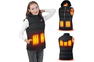 Rrtizan Beheizte Weste, Elektrische USB Beheizte Jacke für Herren und Damen, 3 Temperaturstufen Elektrisch Heizweste, Wasserschutz, Winter Warme Heizweste für Outdoor Camping Skifahren