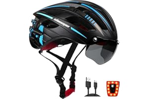 Shinmax Casco Bicicleta Adulto Casco Bici con USB Luz Pegatina Luminosa Certificado CE Casco Bicicleta Mujer Hombre con Visera Magnética Casco MTB Casco Bici para Montaña Ciclismo Carretera 57-62 cm