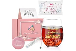 TOONGEEN Birthday Gifts for Women Her, Personalized 19oz Wine Glass Hampers for Women Friends, Sister, Mum, Auntie, Wife, Daughter, Girlfriend, Ladies Happy Birthday Presents