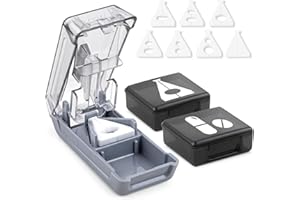 Fullicon V-Shape Pill Holder & Splitter for Small Pills & Tablets, All Shapes, Two Large Boxes Included
