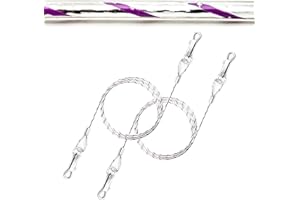 PETOPEDIA 2x 1.5m Reflective Dog Tie Out Cables for Dogs – 3mm Thick, Heavy Duty, PVC Cover, Camping Accessories, Outdoor Use with Anchor Stake – Ideal for Small & Medium Dogs (5ft, PURPLE (Pack of 2))