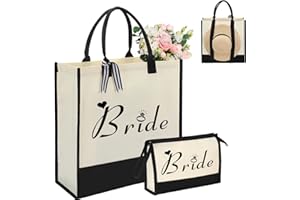 Geebuzz Canvas Tote Bag, Large Capacity Beach Bag with Makeup Bag & Hat Holder Strap, Birthday Gifts for Women Friends