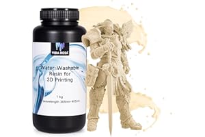 VIDAROSA Water Washable 3D Printer Rapid Resin 1KG,LCD Photopolymer Resin for LCD/DLP 3D Printing, Standard UV 405nm Curing Resin, Fast-Curing, High Rrecision, Skin
