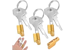 3 St Nyckellås för Rumsdörrar - Dörrlås Med Nyckel | Rumsdörrlås, öppningslås rumsdörr, plug-in lås för dörrar med nyckel, mått dörrlås 12 x 8 x 2 cm