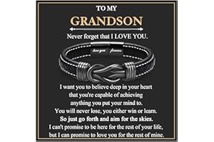 EYQV Gifts for Men Boys, Leather Bracelet for Dad Grandad Step Dad Husband Son Brother, Perfect Birthday Christmas Fathers Day Graduation Valentines Gifts for Him