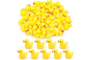 PLINRAX Mini Resin Ducks, 50PCS Yellow Tiny Ducks, Realistic Shape Mini Ducks for Aquarium Garden Landscapes, Dollhouses, Potted Plants, Birthday Party Decorations