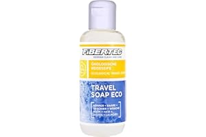 ‎FIBERTEC FIBERTEC Travel Soap Eco 100ml – 3-in-1 Reise-Seife flüssig, Körperpflege, Waschmittel & Geschirrspülmittel in einer Universal-Lösung, Biologisch abbaubar, Made in Germany