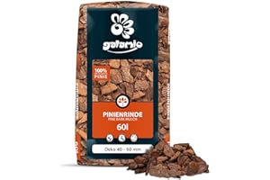 GALAMIO Decorative Pine Bark 40-60 mm 60 L Bag, 1 Package, Pine Mulch, Pine Bark Mulch, for Plants, Garden, Terrarium, Decorative Flooring Paligo