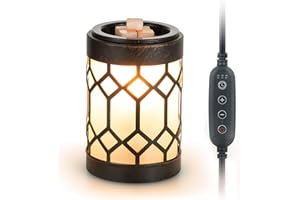Staymoment Elektrische Duftlampe für Wachs mit Timer: Candle Warmer für Duftwachs ätherische Öle Aroma Diffuser Nachtlicht Home Docor Modern Schwarz