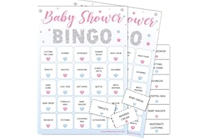 DEMACIA Baby Bingo - Baby Shower Party Game for up to 20 Players (UNISEX STARS)