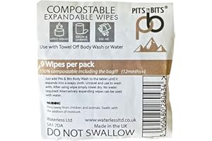 PITS AND BITS Pits & Bits Expandable Wipes - White, Size 9