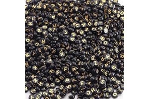 Zsail Buchstabe Perlen 1200pcs Acryl Alphabet Buchstabe Perlen A-Z Buchstabe für Schmuck Herstellung (bg schwarz)