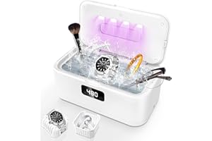 Dufuso 49000Hz UV Ultraschallreinigungsgerät, 800ML Ultraschallreiniger mit 5 Zeitfunktionen, Professionelles Brillenreinigungsgerät zum Reinigen von Brillen, Uhren, Ringen, Effektive Tiefenreinigung