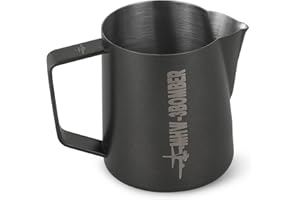MHW-3BOMBER Espresso P5032B - Jarra de leche (500 ml, depósito de espuma de leche, acero inoxidable, vaporizador, espumado), color negro