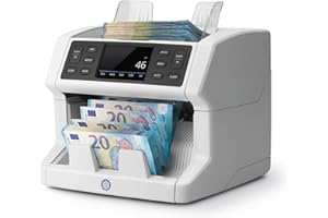 Safescan 2850 Contadora de billetes para billetes clasificados - Contadora detectora de billetes falsos en 3 puntos - Máquina para contar billetes con interfaz multilingüe