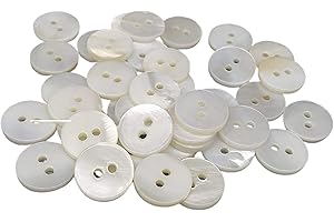 BOTIBOTON SL Bottoni di Conchiglia Naturale Nacar (River) - 6 misure - Accessori per il cucito - Prodotti e spediti dalla SPAGNA - 15 mm