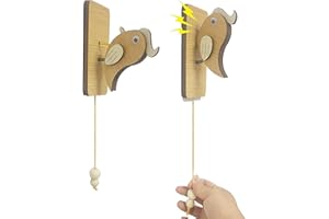 SHANDADDY Kreative Holzpecker Türklingel für Kinderzimmer Tür Dekoration und Spielzeug,kreative DIY Holzglocke für Geschäft (yellow wood)