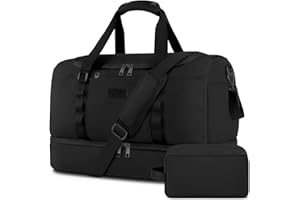 ETRONIK Travel Bag for Men Women, Duffle Bag & Gym Bag with Shoe Compartment, Weekender Overnight Bag with Toiletry Bag, Carry on Bags for Airplane for Travel, Trip, Gym, Yoga, Black