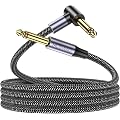 MOSWAG Câble Instrument 3m - Jack Coudé pour Guitare Électrique et Basse - Connecteur Tressé pour Ampli