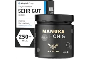 maorika - Manuka Honig 250 MGO + 500g im Glas (lichtundurchlässig, kein Plastik) - laborgeprüft, zertifiziet