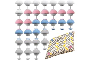 AddLotLot 32 PCS Mushroom Duvet Clips Non Slip Duvet Cover Clips Blanket Pins Bed Sheet Pin Curtain Fasteners One Key Unlock Bedding Accessories for Blanket Bed Sheet Curtain Socks Mattress Covers