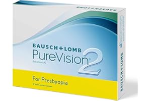 Bausch + Lomb PureVision 2 for Presbyopia Monatslinsen, sehr dünne Gleitsicht-Kontaktlinsen, weich, 3 Stück BC 8.6 mm/DIA 14 / -5.5 Dioptrien/ADD Low