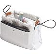 OAikor Natural Cotton Herringbone Canvas Handbag Organizers,Bag Shaper Insert Fit H Piction 22, 6 Pockets (Light gray, Large)