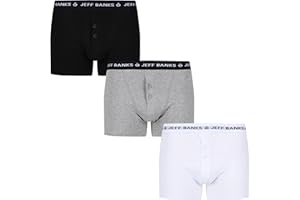 Jeff Banks Marlow Buttoned 3 Pack Boxer Shorts