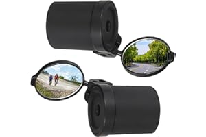 CIMSFCOR 2 Pcs Bar End Bike Mirrors, Universal 360° Rotatable Foldable Bicycle Mirrors for Handlebars, Bicycle Mirror for Handlebars for Mountain Road Bike, Bar Calibre 32-36mm, Mirror Diameter 36mm