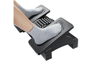 HUANUO Poggiapiedi scrivania, poggiapiedi ergonomico regolabile per sotto la scrivania con struttura massaggiante e rullo, po