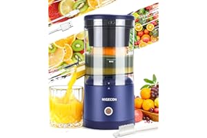 MIGECON Electric Juicer Rechargeable - Citrus Juicer Machine with USB and Portable Juicer, Anti-Drip Function Juicer for Orange, Lemon, Grapefruit, Include Cleaning Brush (Dark Blue)