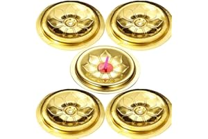 Casiler 5pcs Mèches Flottantes À Huile Métallique Wicks Disc Porteurs De Disque Fournitures Bouddhistes pour Gobelets D'huile