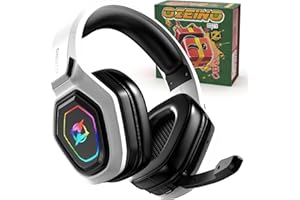 Ozeino Casque Gaming sans Fil pour PC PS5 PS4, 2.4GHz Audio sans Perte, USB & Type-C | Édition Festive - Inclut Un Coffret Cadeau Festif