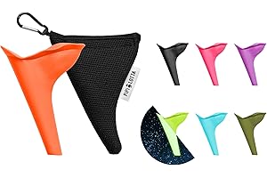 PiPiLOTTA® Orinal portátil para Mujer | Ayuda para orinar de pie para Damas en Música Festivales Camping Viajes al Aire Libre | Portatil Silicona Baño Cono WC Mochilas | Urinario Femenino (Naranja)