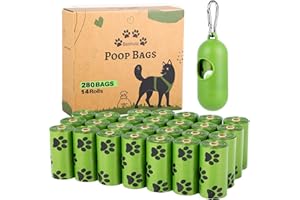 BESHULA Dog Poo Bags with Dispenser: Pet Poop Bags for Dogs - Larage and Strong Dog Waste Bags, 14 Rolls Doggy Poo Bags Scented (280 Bags)