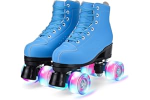 YUDOXN Patins à roulettes 4 Roues, Rollers parallèles avec Roues Lumineuses, Haut Classique Patins, Roues pour Adultes, Enfants, débutants (Taille 37-43)